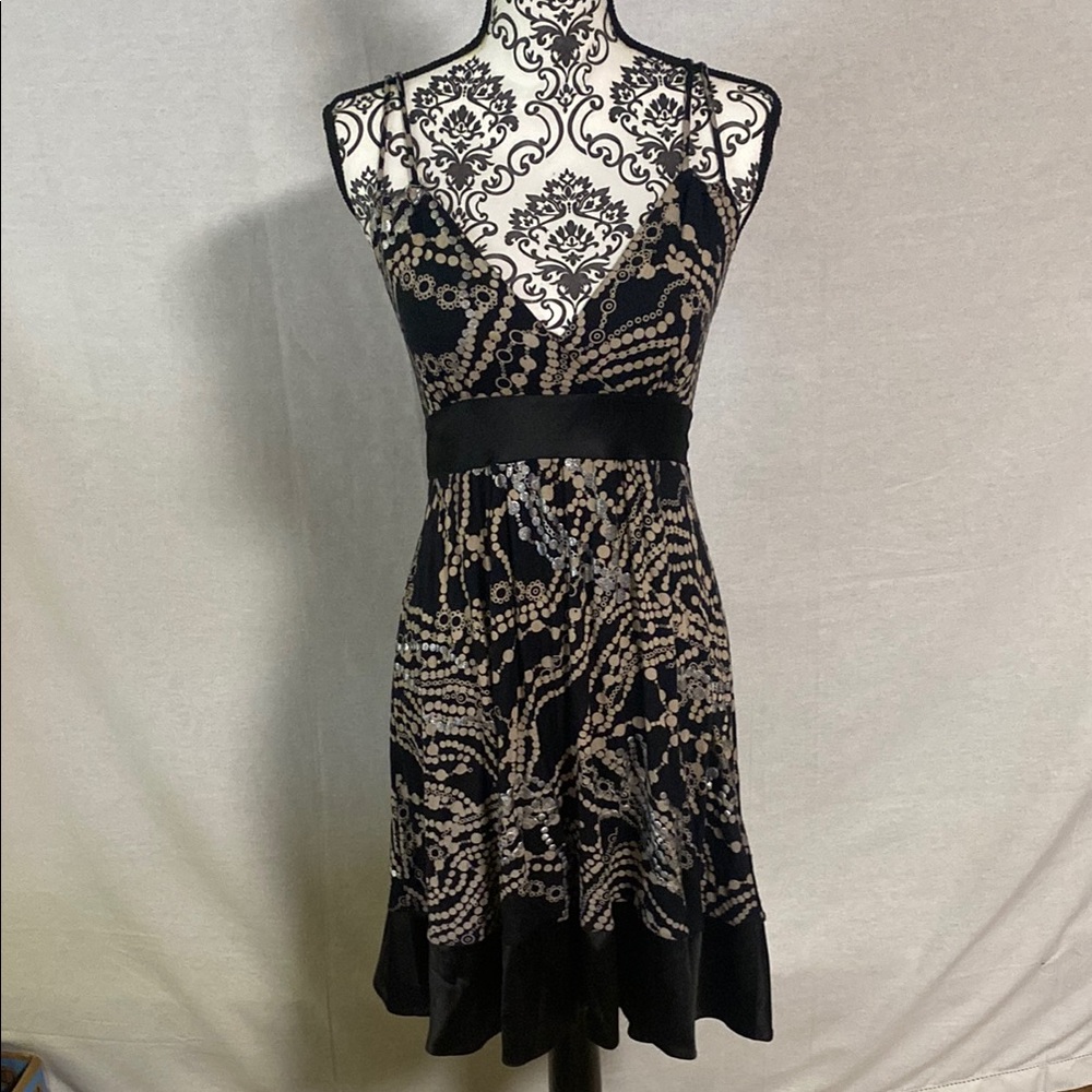 Express Black and Tan Mini Sundress Cocktail/ Parties Small Babydoll Y2K Modal